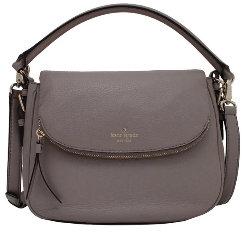 Kate Spade Cobble Hill Devin Crossbody Gray Leather with Shoulder Strap